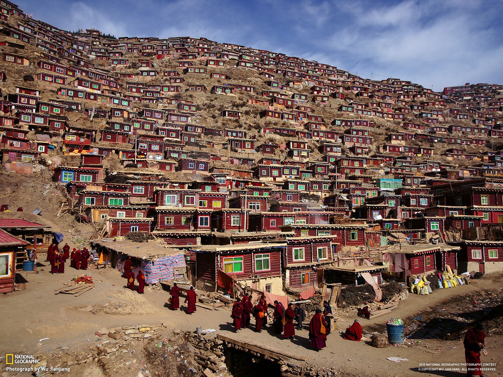 Mountains Houses National Geographic Tibet Nuns