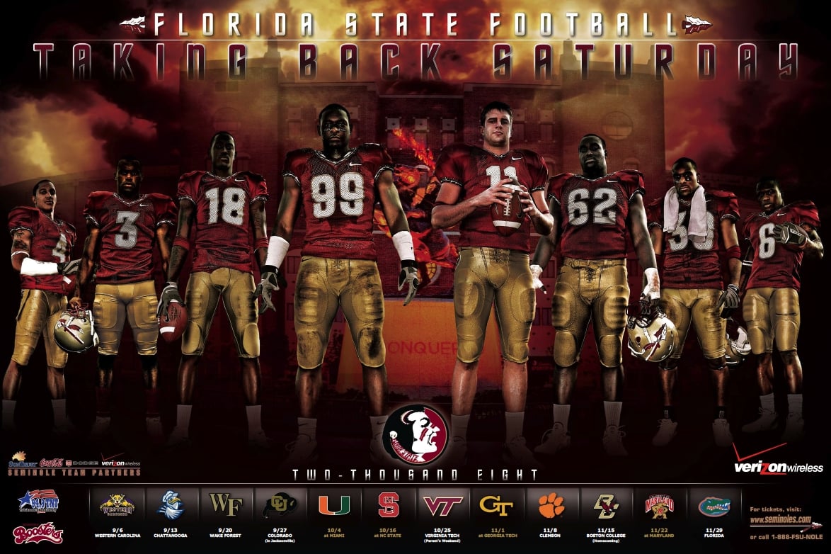 Top FSU Football Poster by Old Hat Creative Full Service Norman
