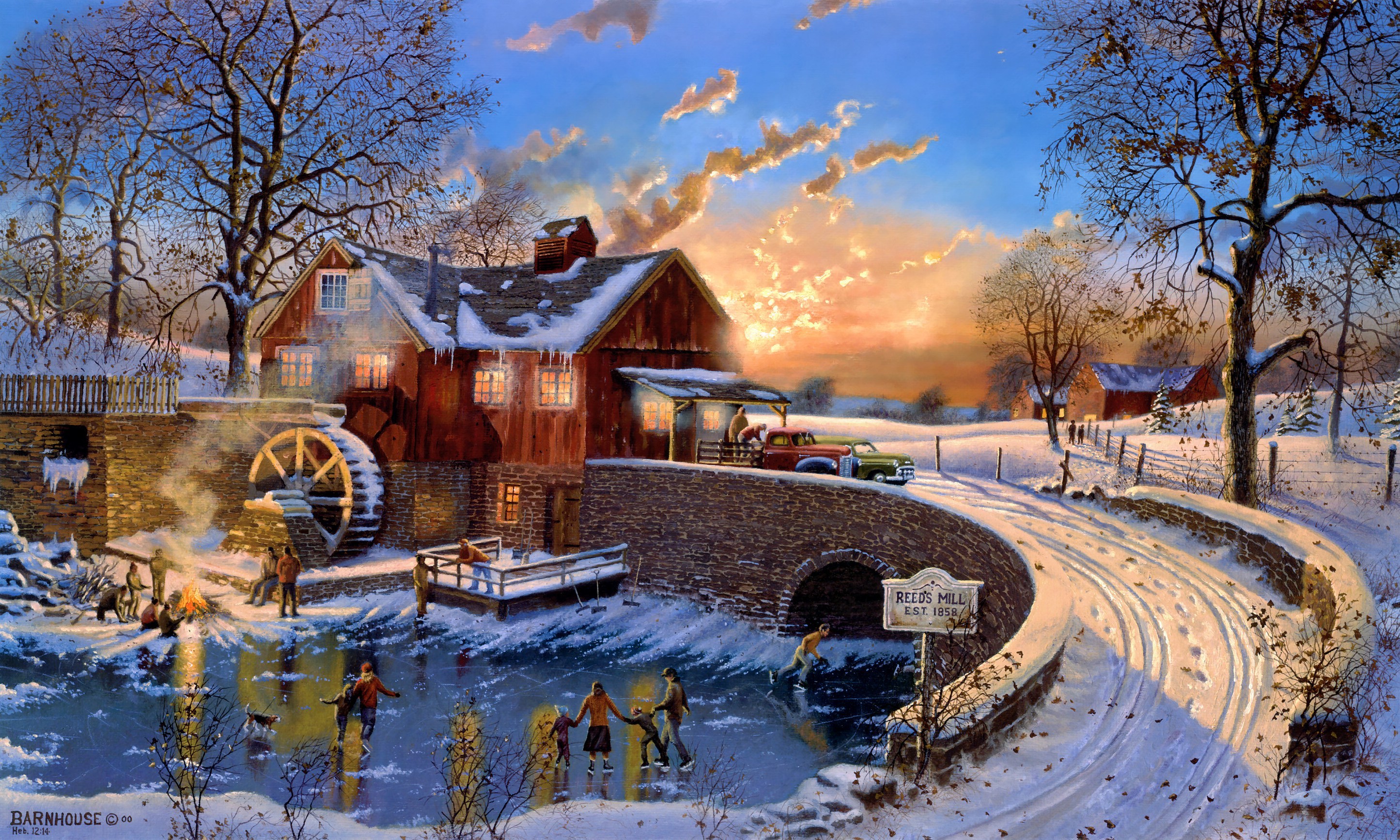 Winter Barn Scenes Wallpaper - WallpaperSafari