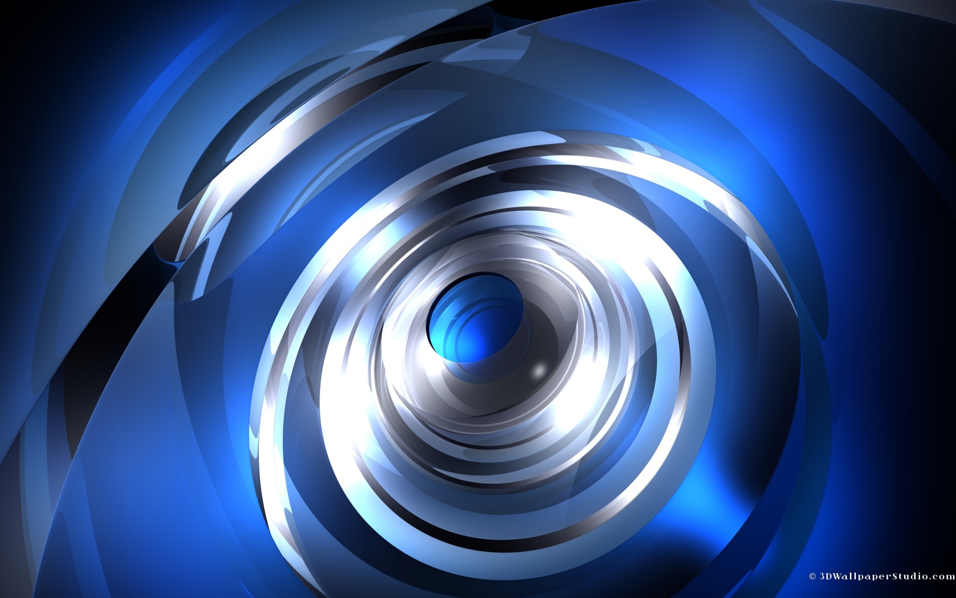 Moving Blue 3d Abstract Wallpaper In Screen Resolution