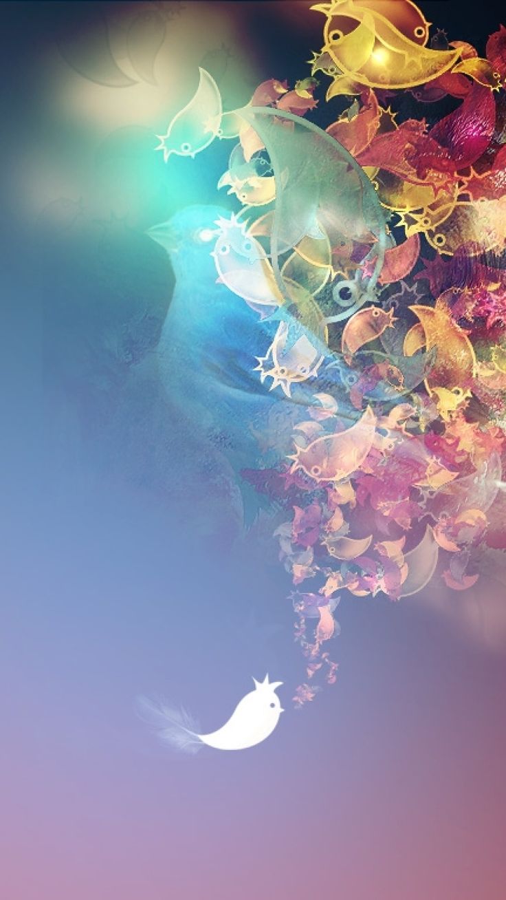 Birds Flowers Abstract Wallpaper iPhone