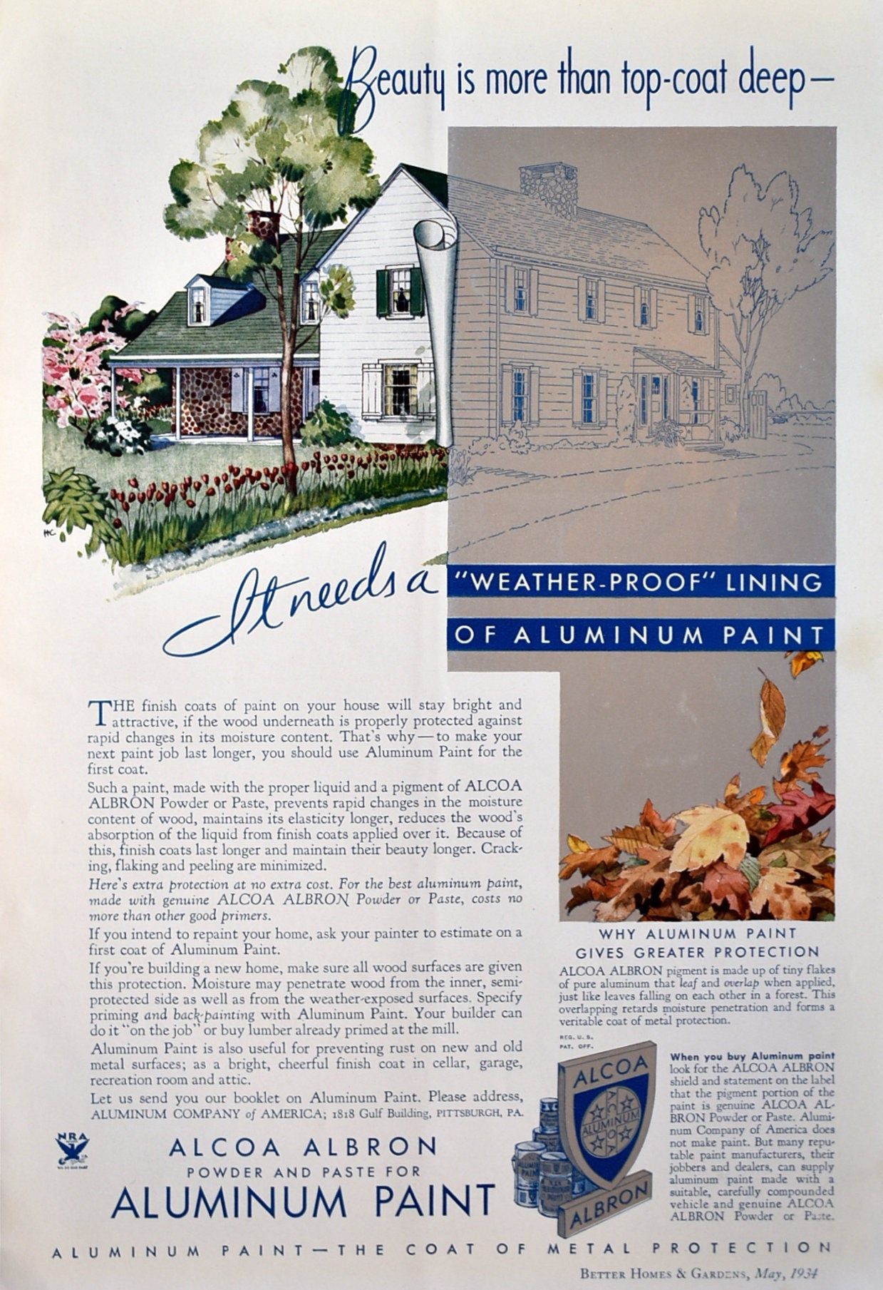 Alcoa Albron Aluminum Paint Ad Imperial Wallpaper