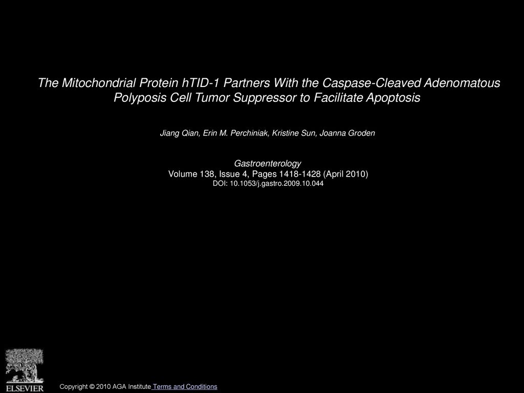 The Mitochondrial Protein Htid Partners With Caspase Cleaved
