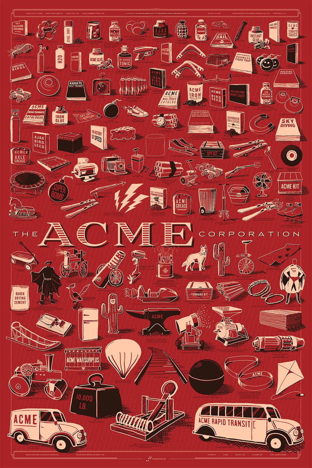 Elaborate Poster Puts All Of Wile E Coyote S Acme Purchases On