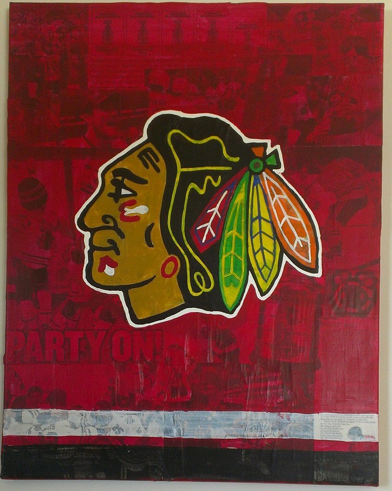Chicago Blackhawks Stanley Cup Champions Art By C