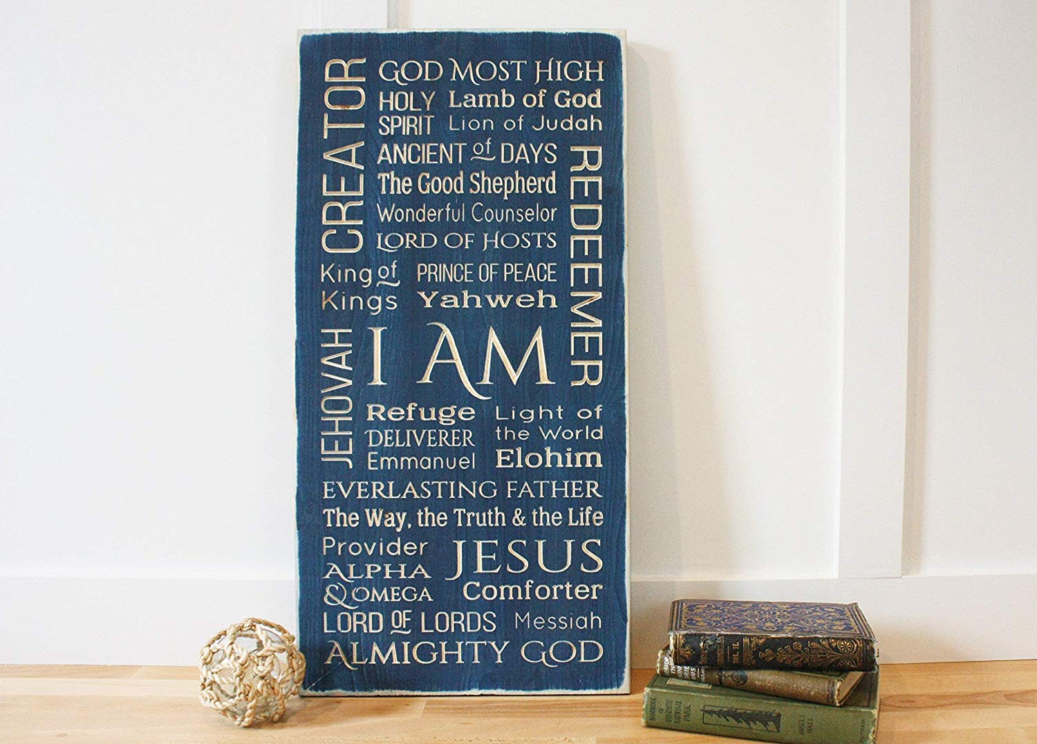 Amazon Names Of God Carved Wooden Sign Vertical Handmade