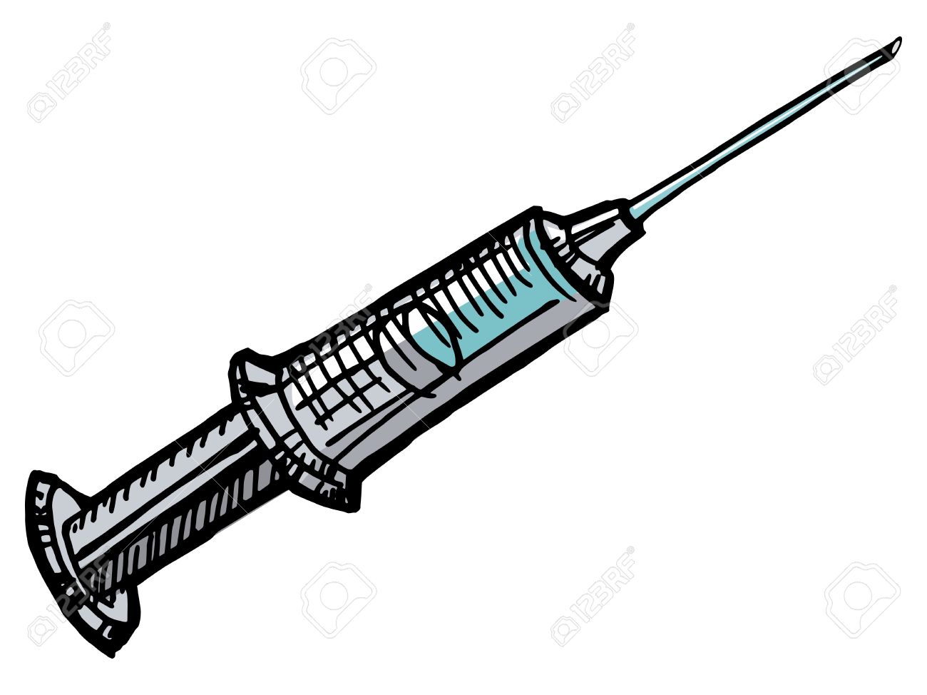 Syringe With Needle On The White Background Royalty Cliparts