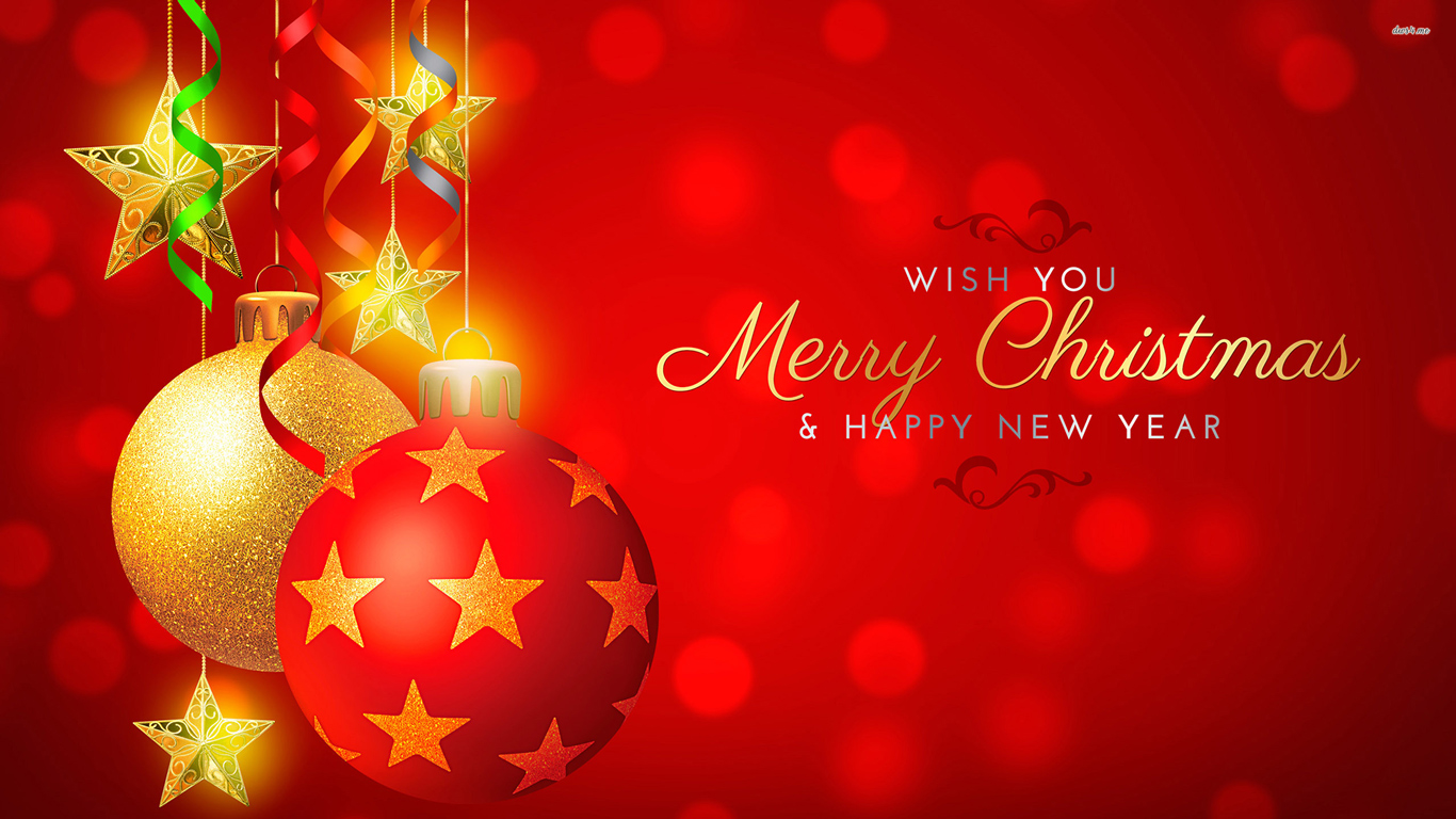 488kb Merry Christmas New Year Wish Holiday Wallpaper