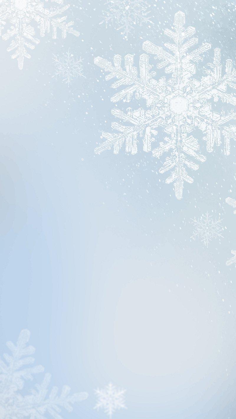 Snowflakes On Blue Winter Background Photo Rawpixel
