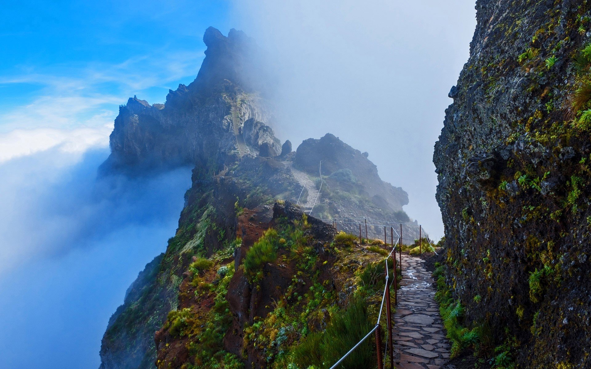 Mountain Trail In Madeira Portugal HD Wallpaper Background