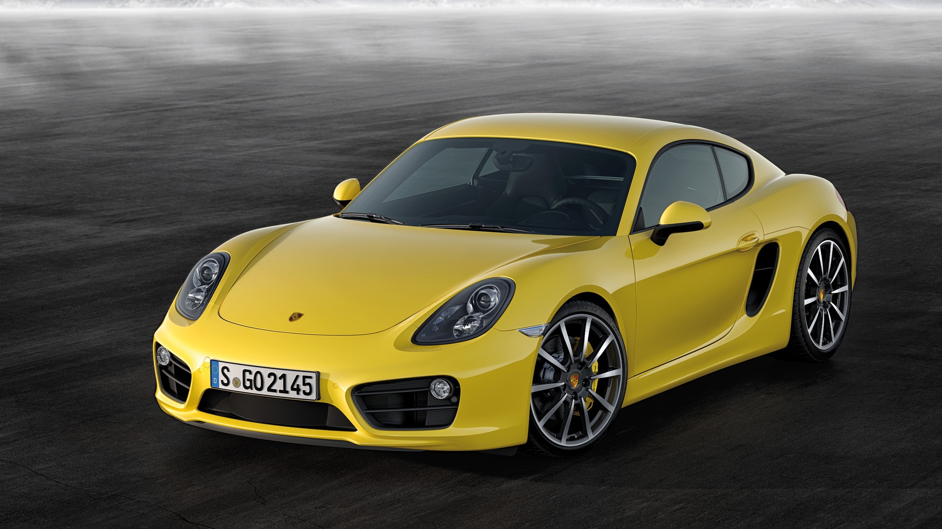 Yellow Porsche Cayman Full HD Desktop Wallpaper 1080p