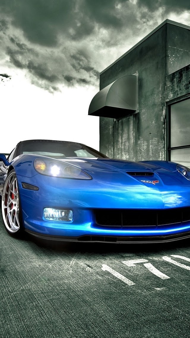 Blue Corvette Wallpaper iPhone