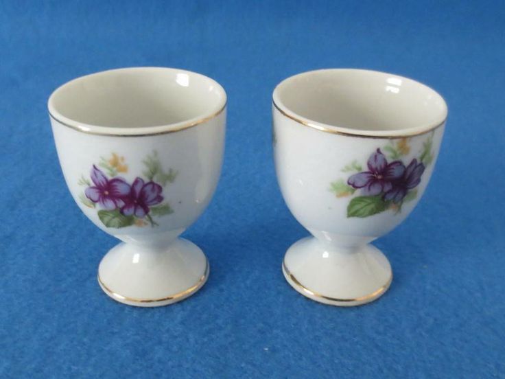 Vintage Bone China Sweet Violets Egg Cups