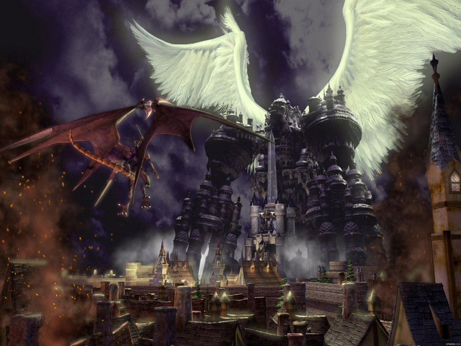 Alexander Vs Bahamut Final Fantasy Wallpaper