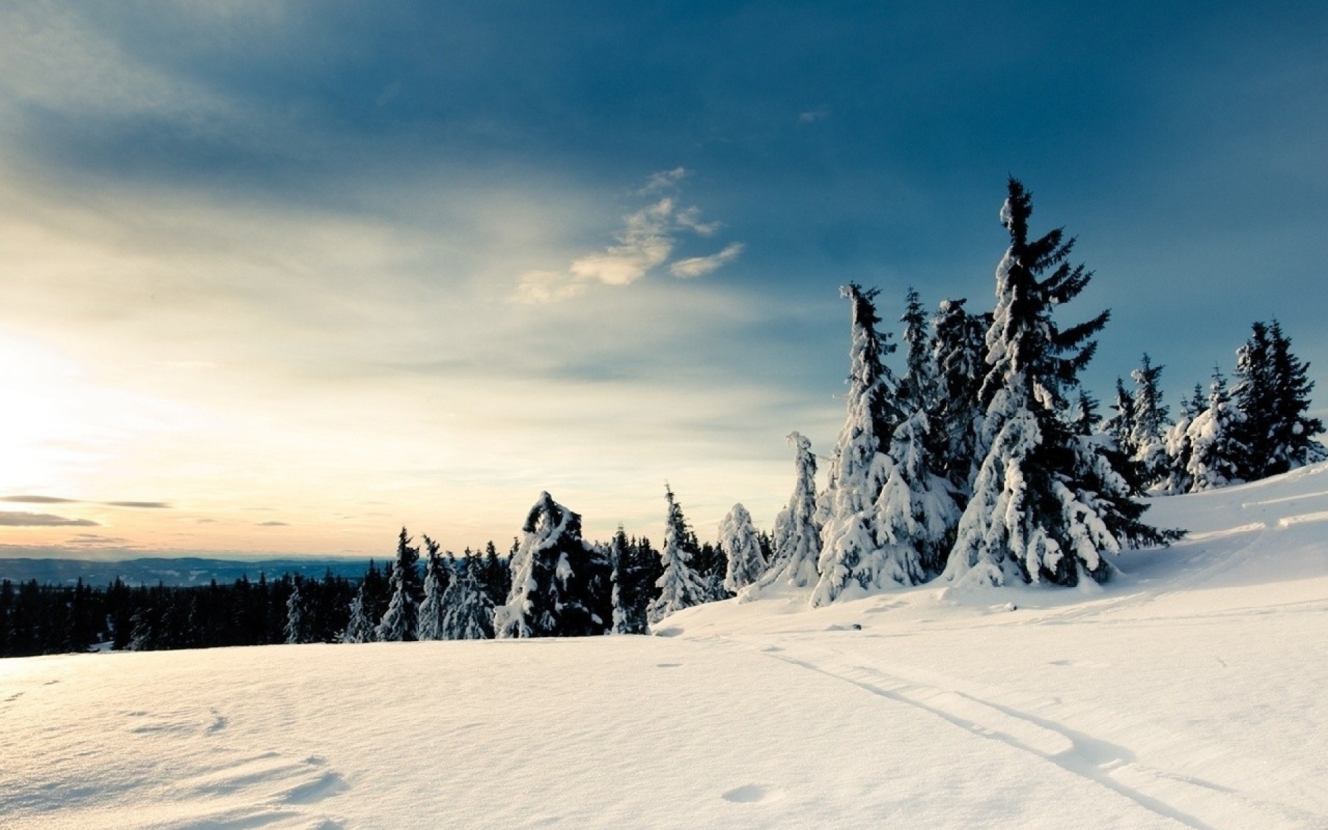 Nice Snow Landscape Wallpaper Stock Photos