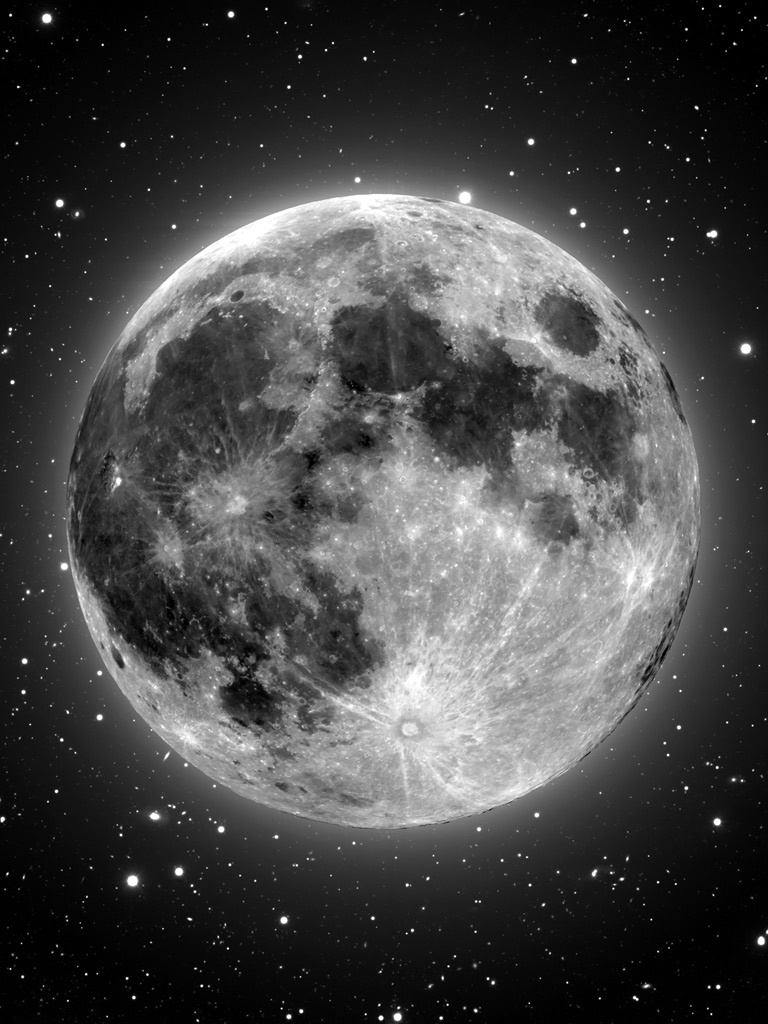 Space Full Moon Picture Wallpaper iPad iPhone HD
