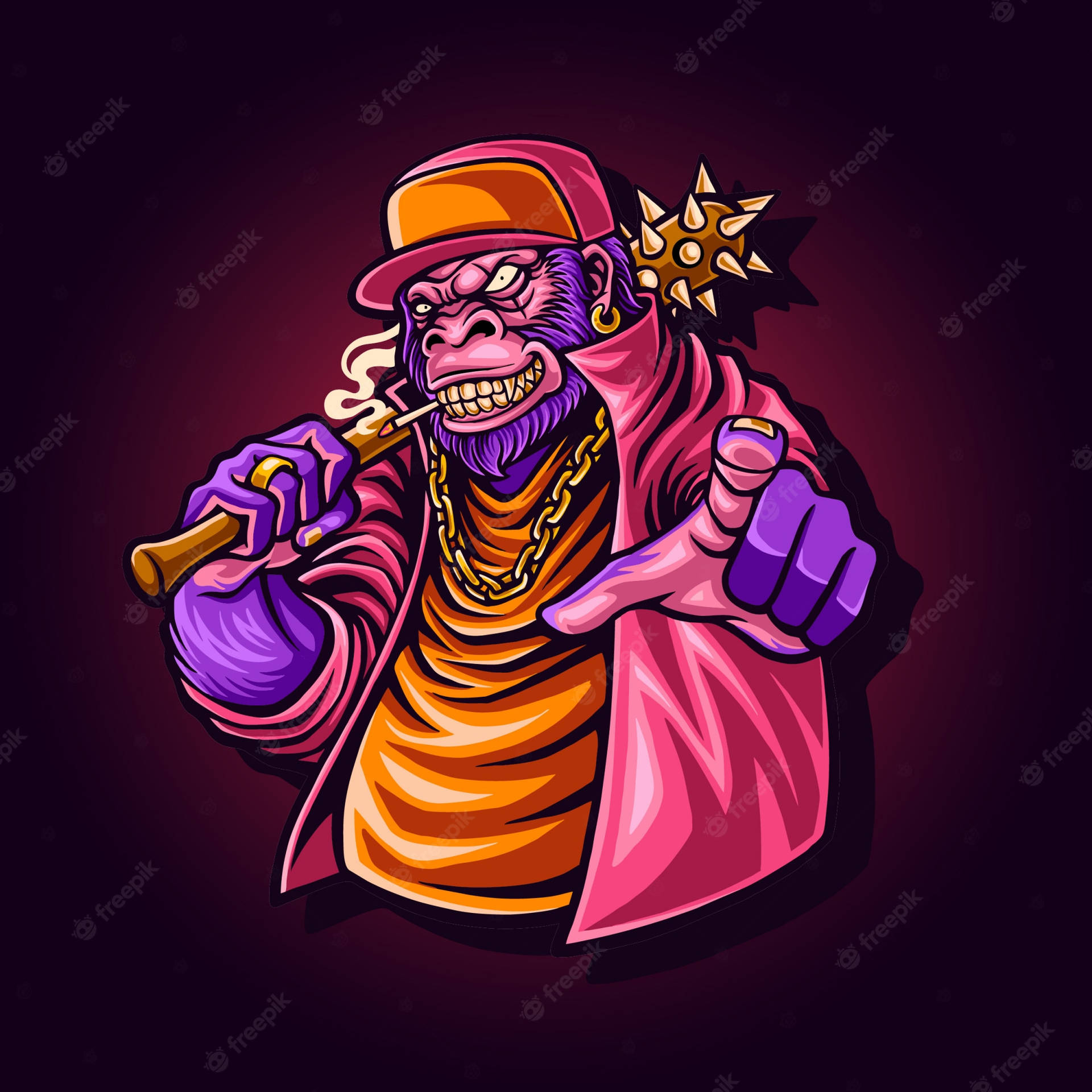 A Gangsta Cartoon Representing Street Life And Attitude Wallpaper