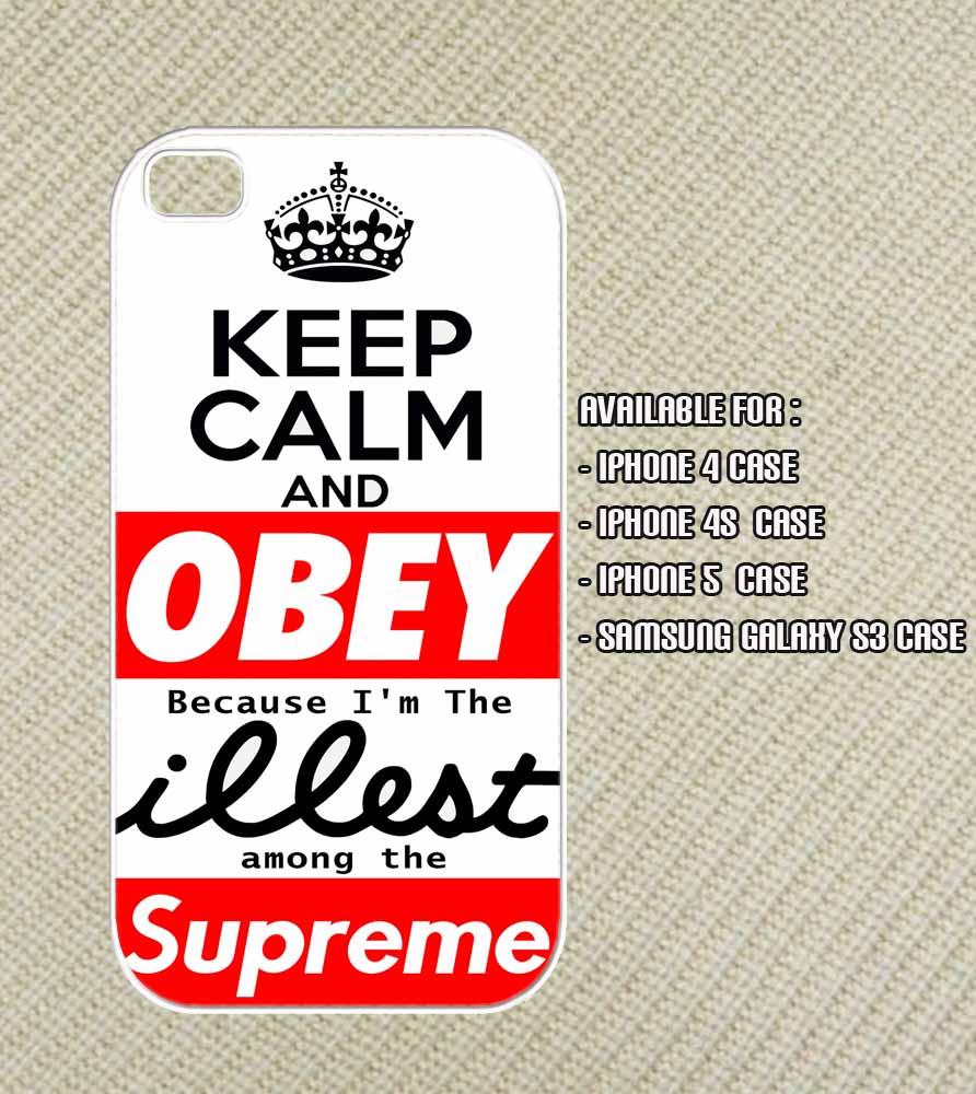 Keep Calm Obeyillestsupreme White Iphone 4 Case   Supreme
