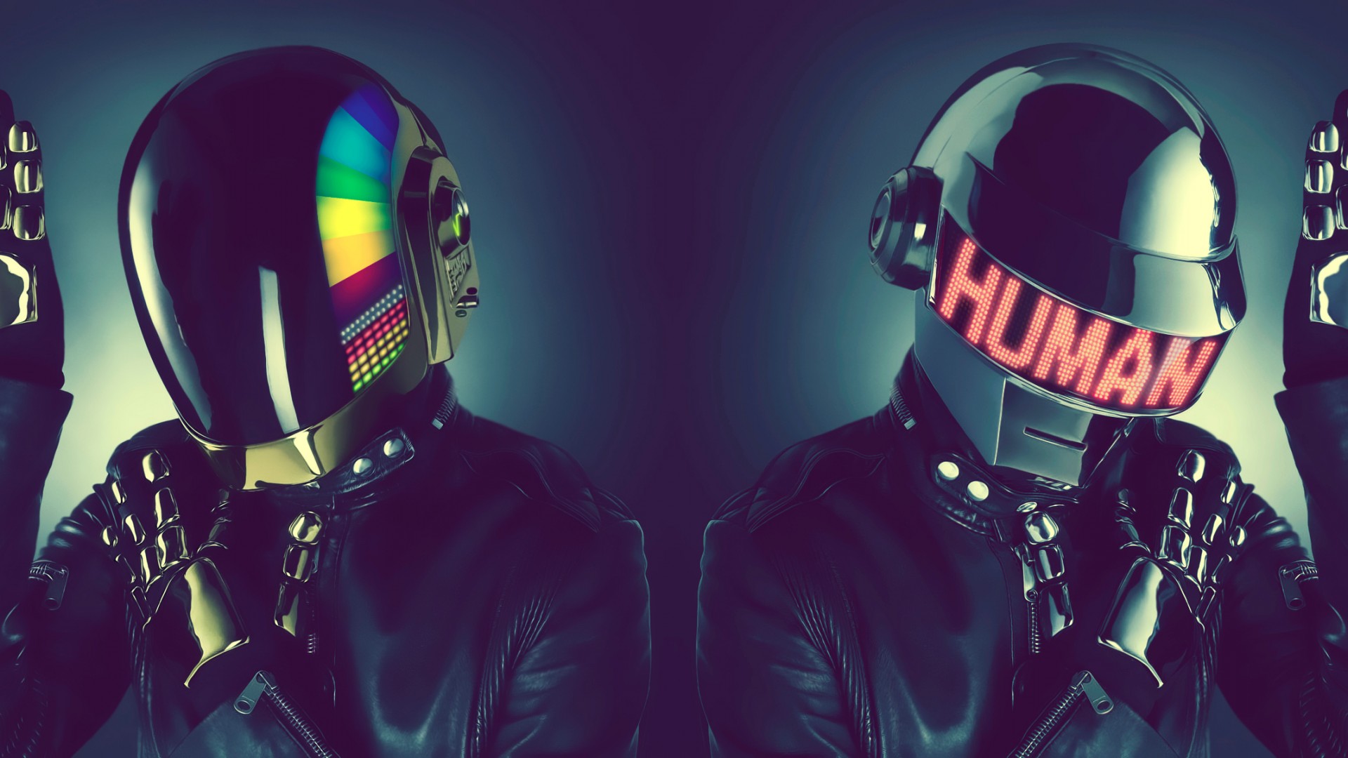 Daft Punk Helmets HD Wallpaper Mycitybynight