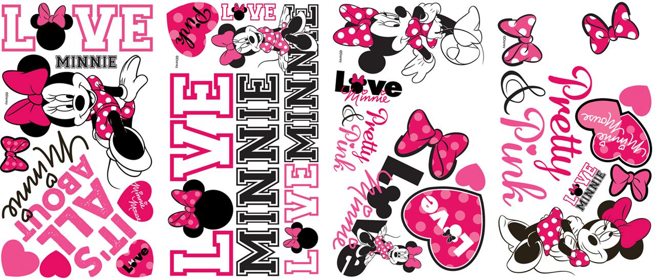  download Minnie Mouse Loves Pink Peel and Stick Wall Stickers 1280x547