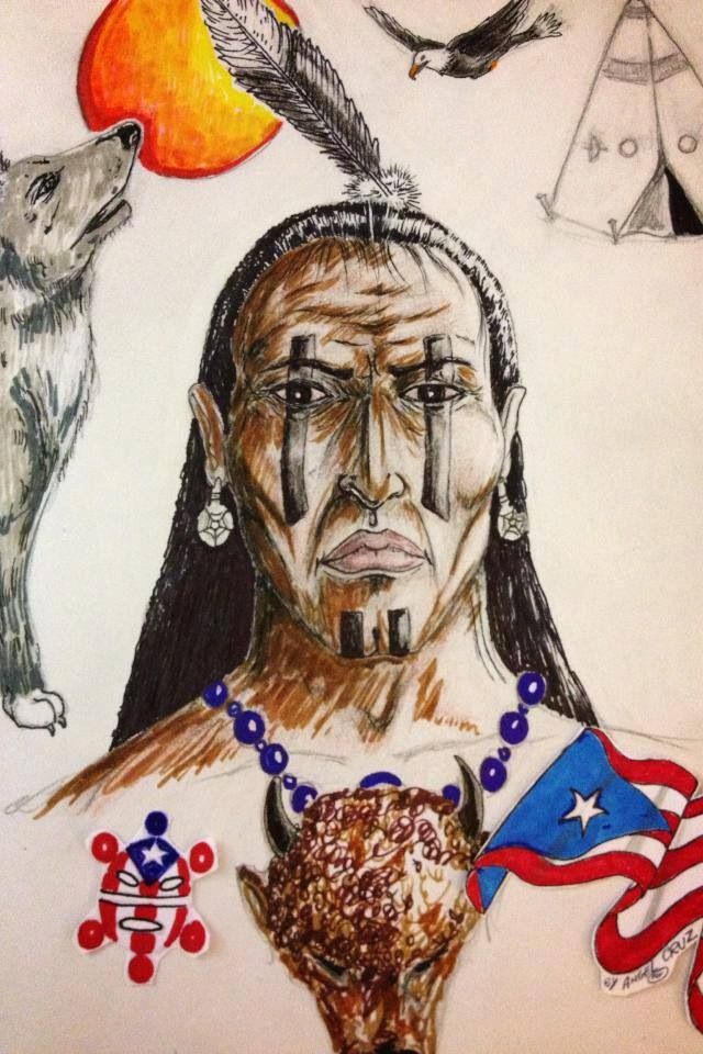 Taino Sketch With Image Puerto Rico Art Indians