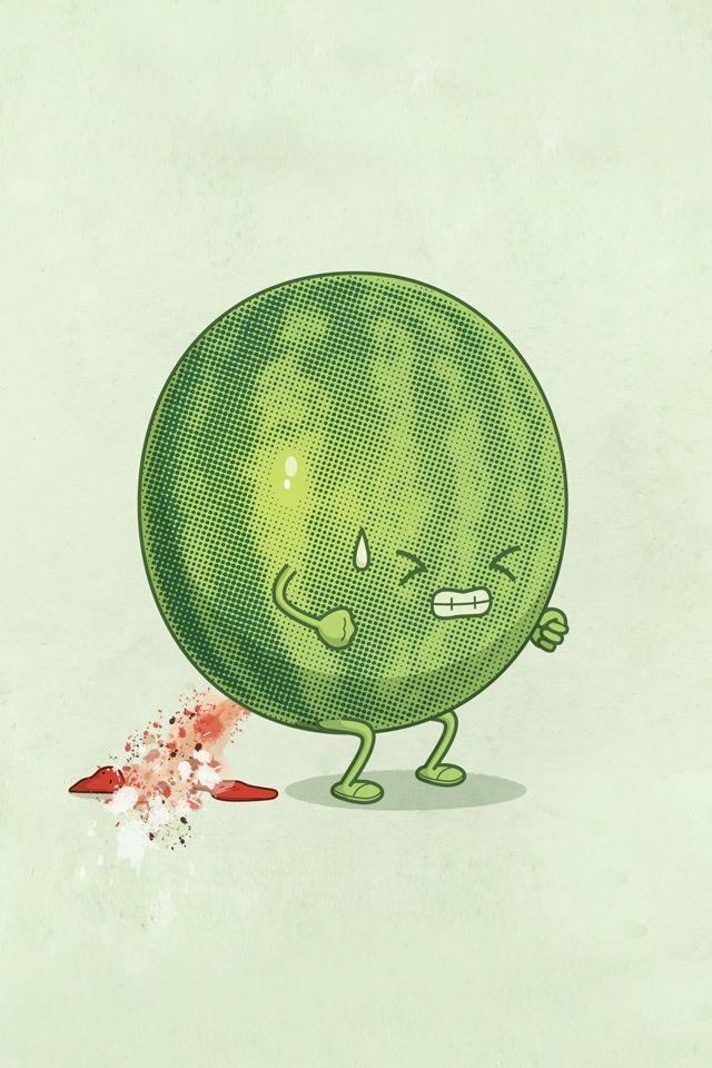 Watermelon Farting Funny iPhone Wallpaper