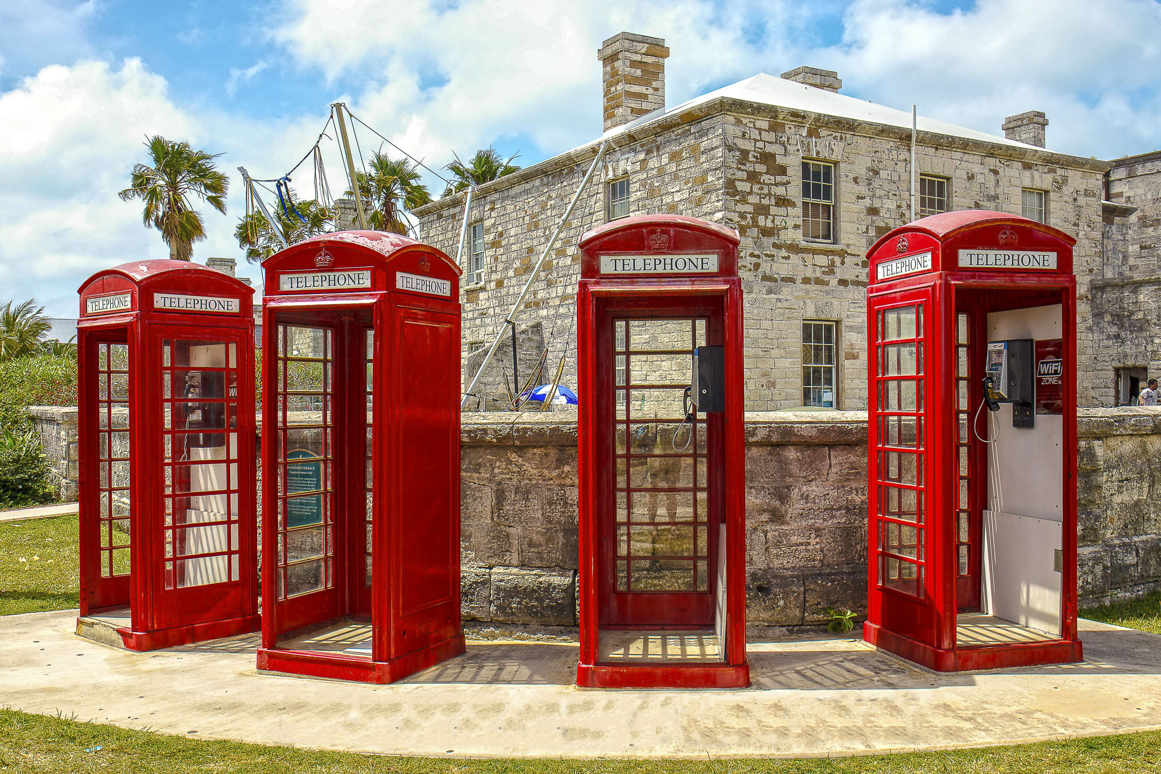 Bermuda Phone Booth Red Retro Vintage 4k Wallpaper And
