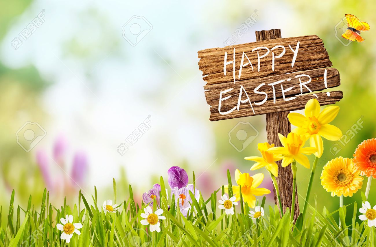 Joyful Colorful Spring Background For A Happy Easter With Seasonal