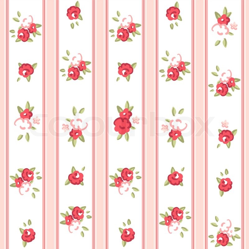 Vintage Rose Pattern Seamless Vector Wallpaper Jpg