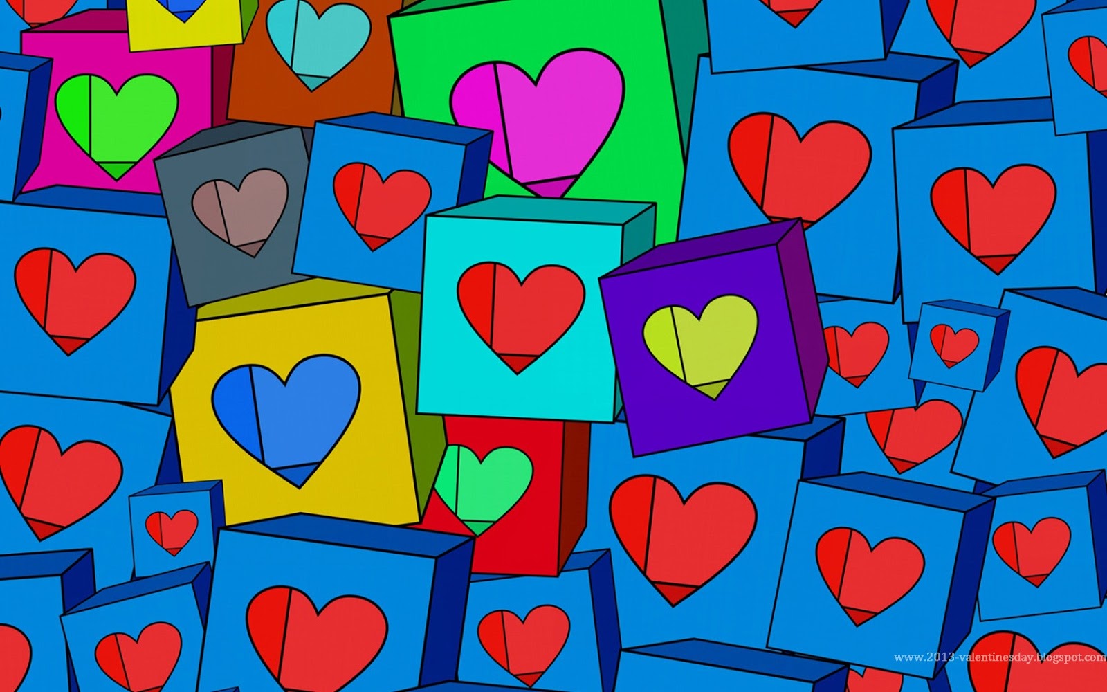 Colorful Hearts Background Wallpaper HD