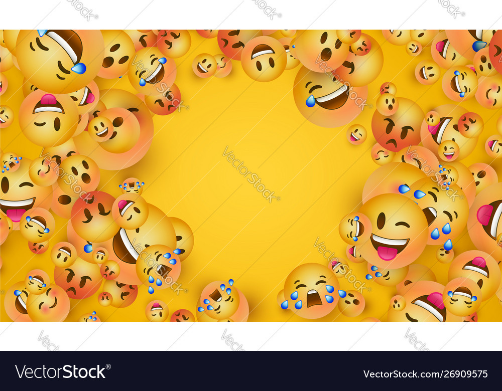 3d Yellow Emoji Face Icon Copy Space Background Vector Image