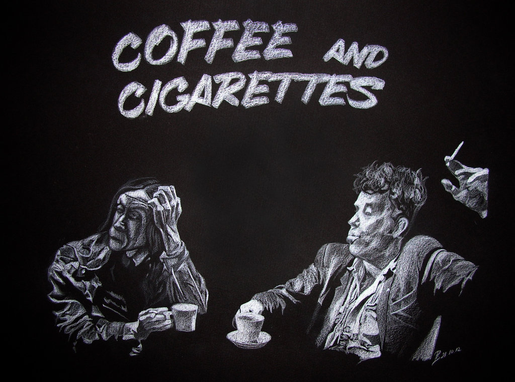 Wallpaper Coffee Table Cups Plates Ashtray Cigarette