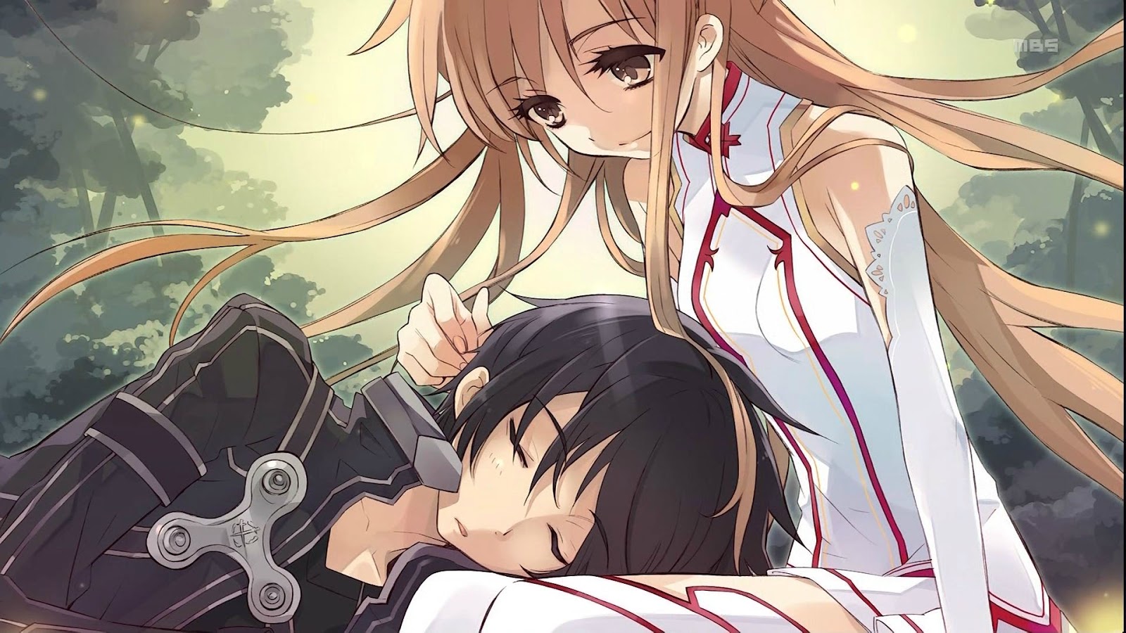 Kirito Asuna Sword Art Online Sweet Couple Sleeping Anime HD