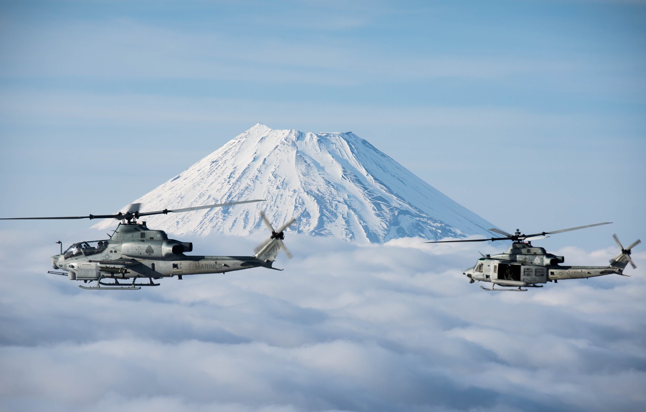 Wallpaper Helicopter Fuji Uh 1y Venom Us Marine Corps Ah 1z