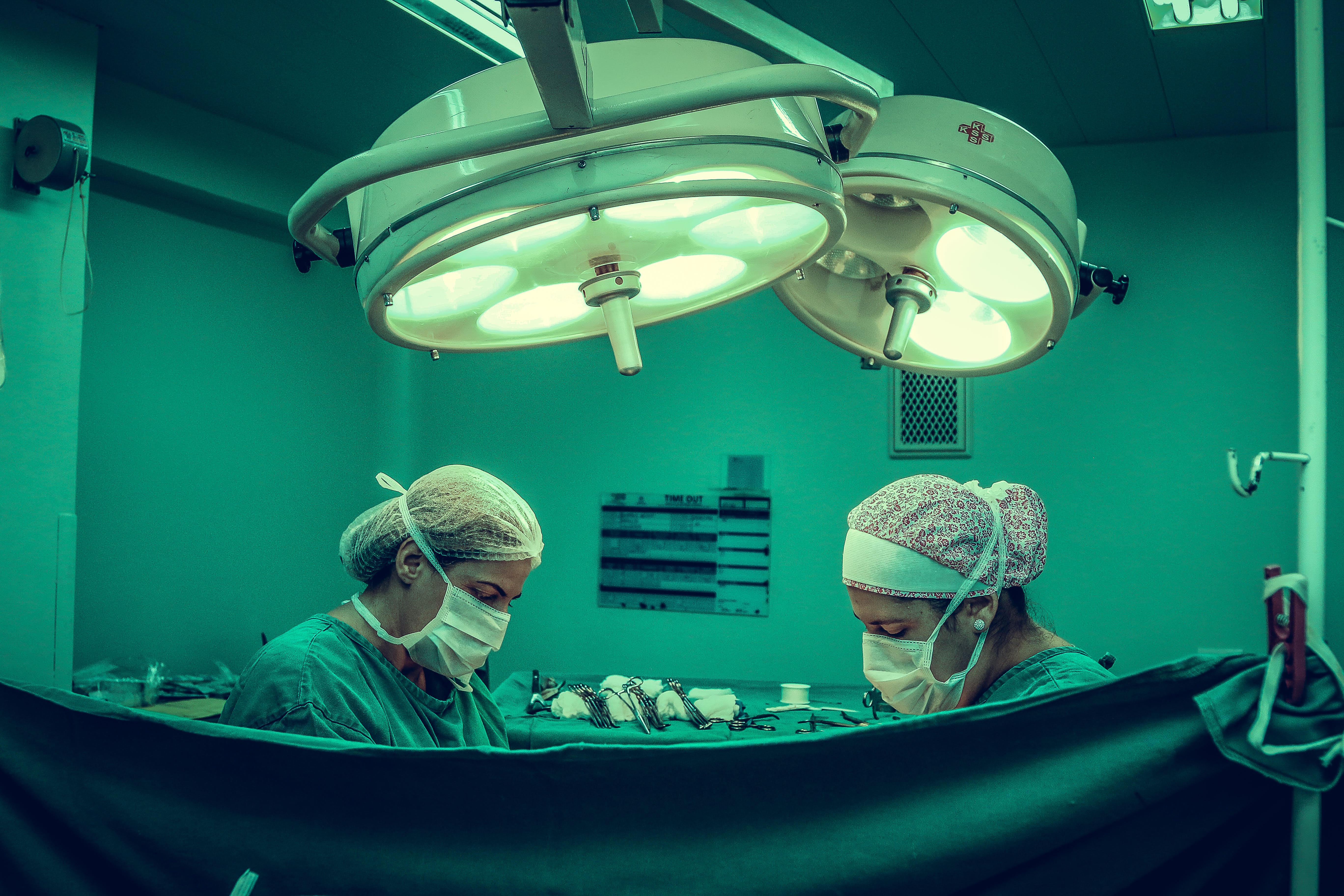 Two Person Doing Surgery Inside Room Stock Photo Image