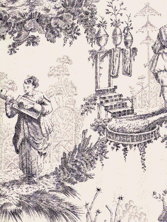 Chinese Toile Wallpaper Chinese scenic toile de jouy wallpaper in