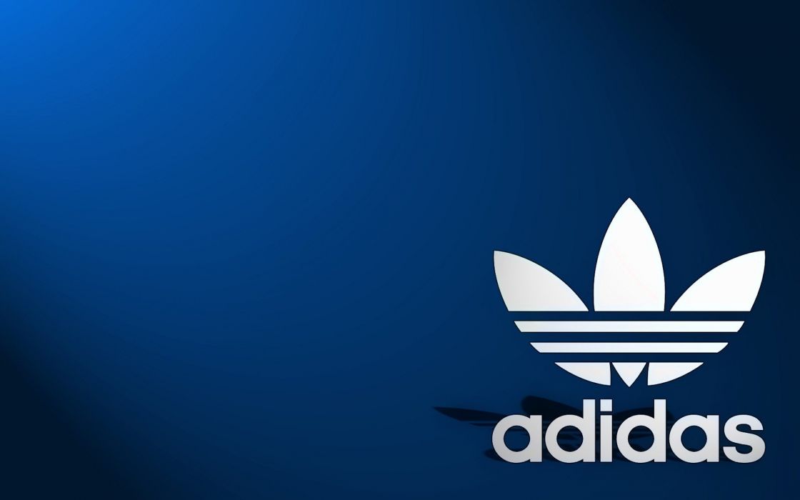Sports Adidas Oldschool Brands Logos Blue Background Wallpaper