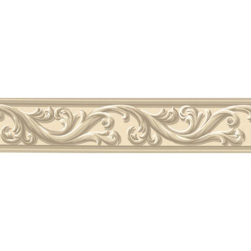 Waverly Architectural Scroll Wall Border Beige Inch Wide