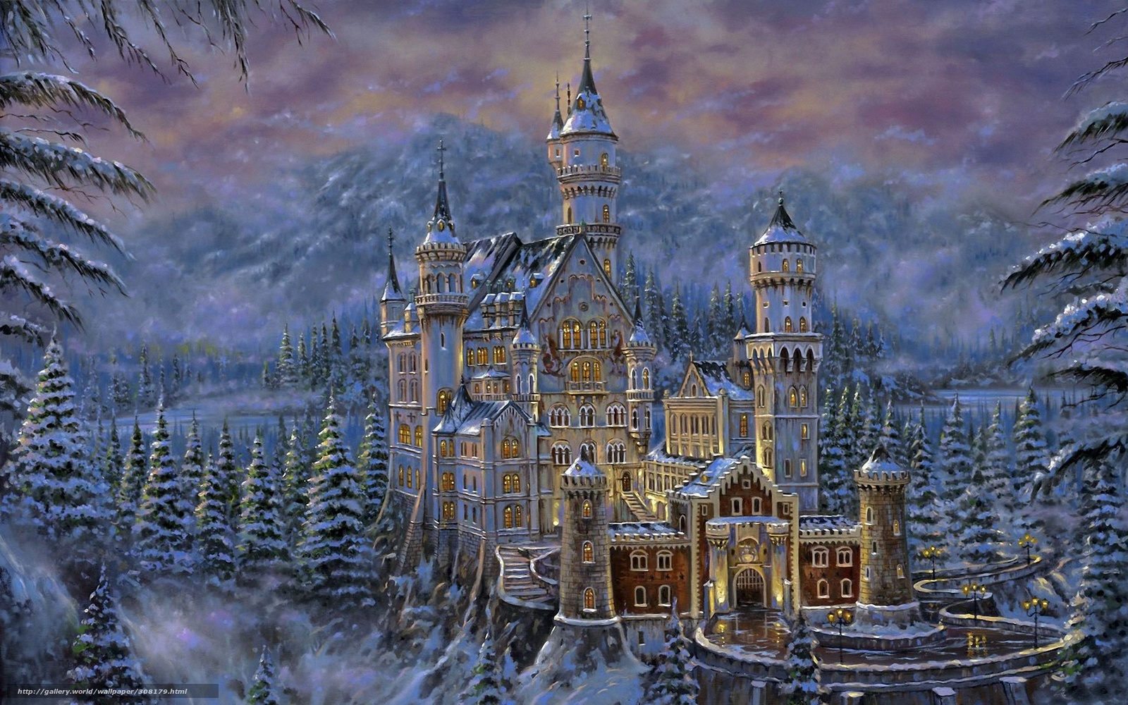 Download wallpaper Fairy winter castle free desktop wallpaper in the