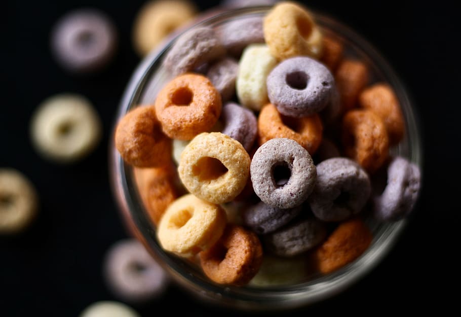 HD Wallpaper Tilting Photography Of Crackers Cereal Cheerios