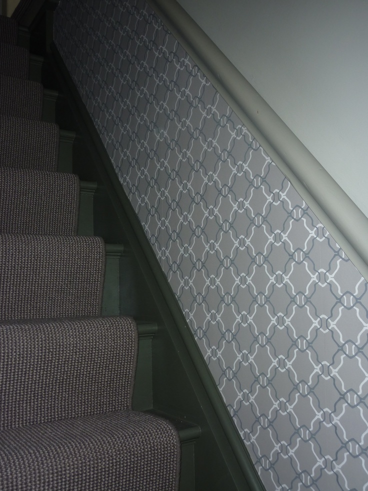Hallway Wallpaper Maybe Paint Two Toned Stairs Landing To Add A