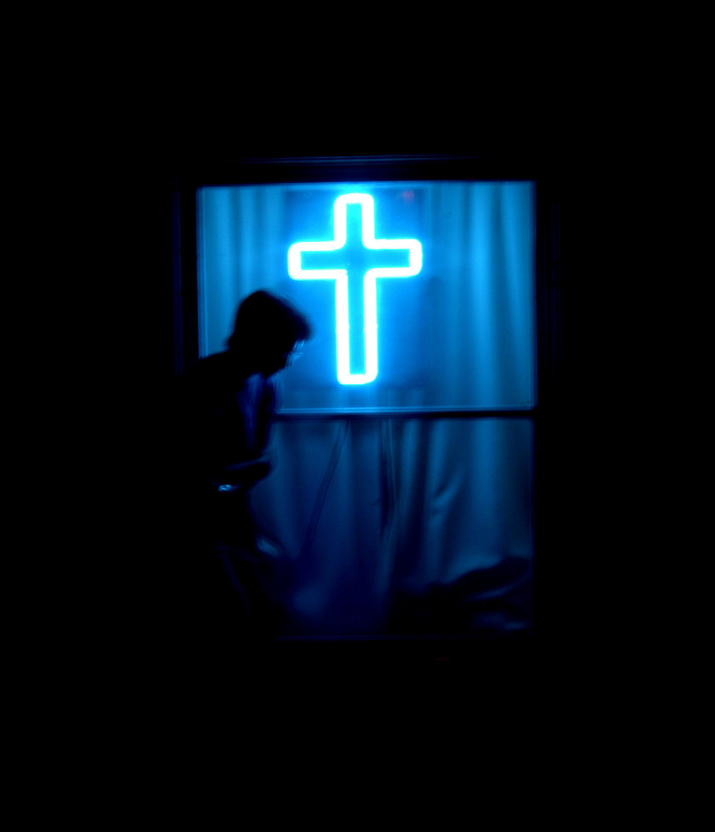 Night Shots Neon Cross By Davemarkel