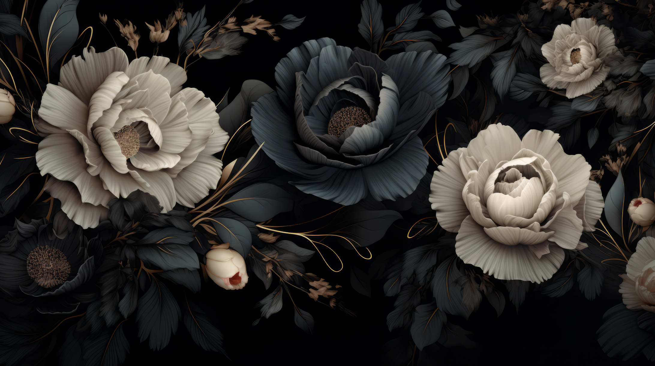 Artistic Black Floral HD Wallpaper By Laxmonaut
