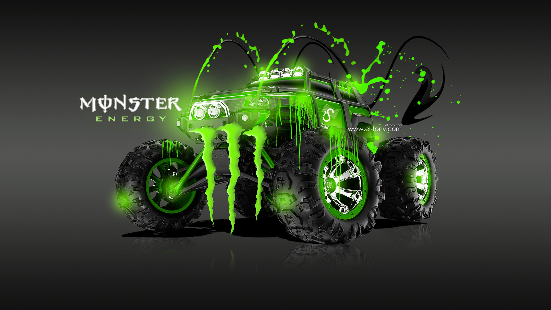 Monster Energy Traxxas Summit Fantasy Green Acid Design By Tony