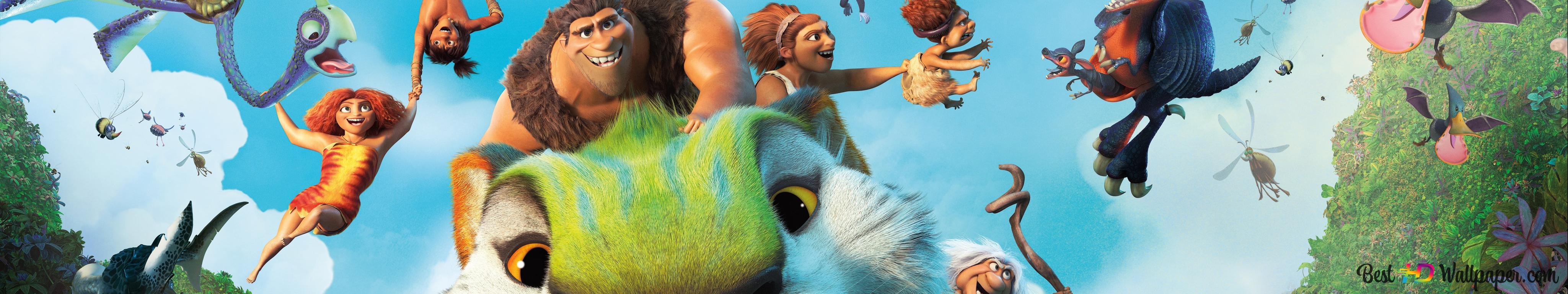 The Croods Animated Movie S Colorful Characters Are Fun Together 8k Wallpaper