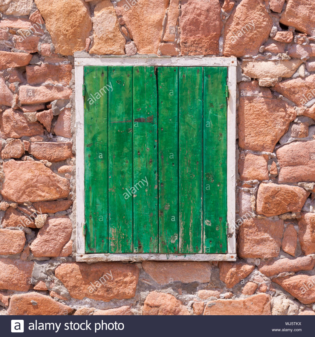 Aged Grunge Weathered Green Window Shutter Can Be Used As A