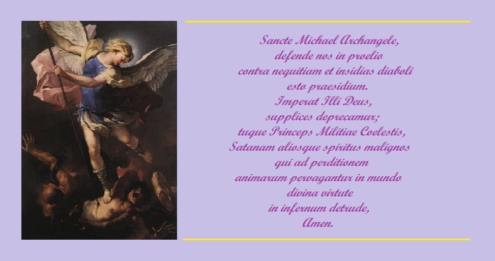 Lex Luces Latin Prayer To St Michael The Archangel