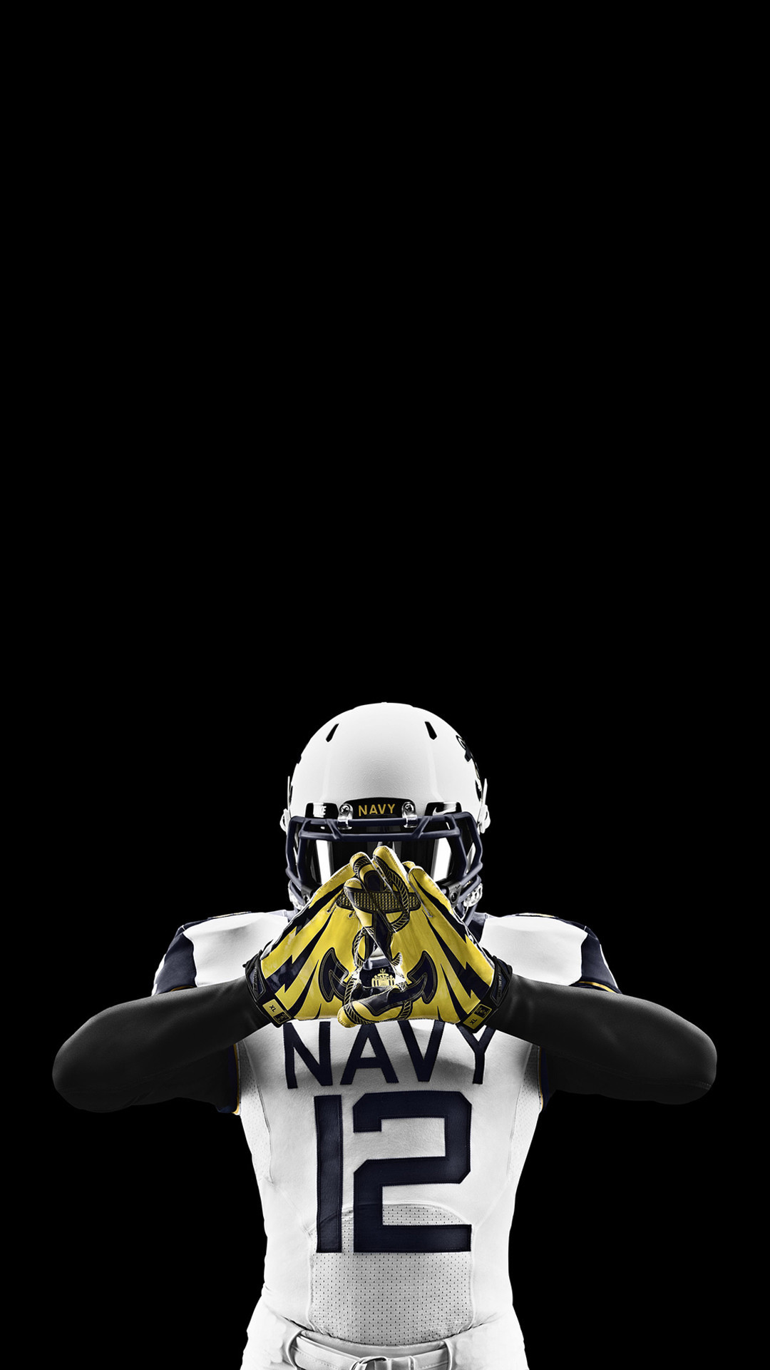 Navy Football Player in Nike Uniform