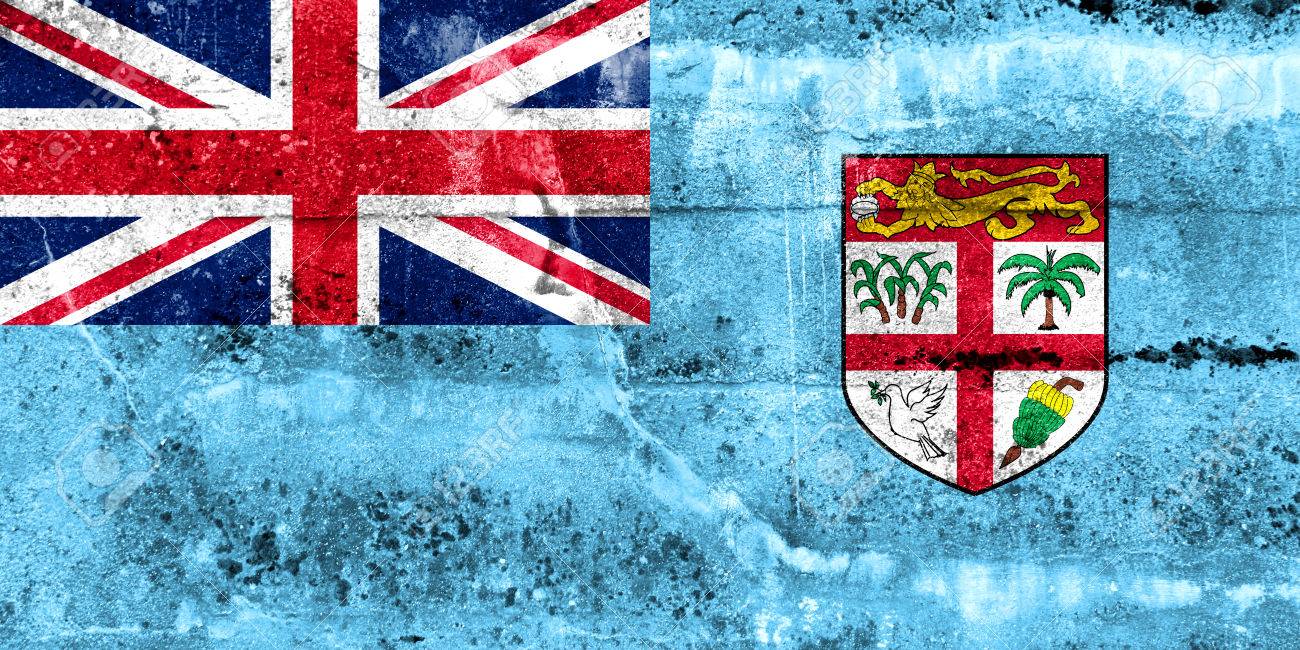 Fiji Flag Painted On Grunge Wall Stock Photo Picture And Royalty