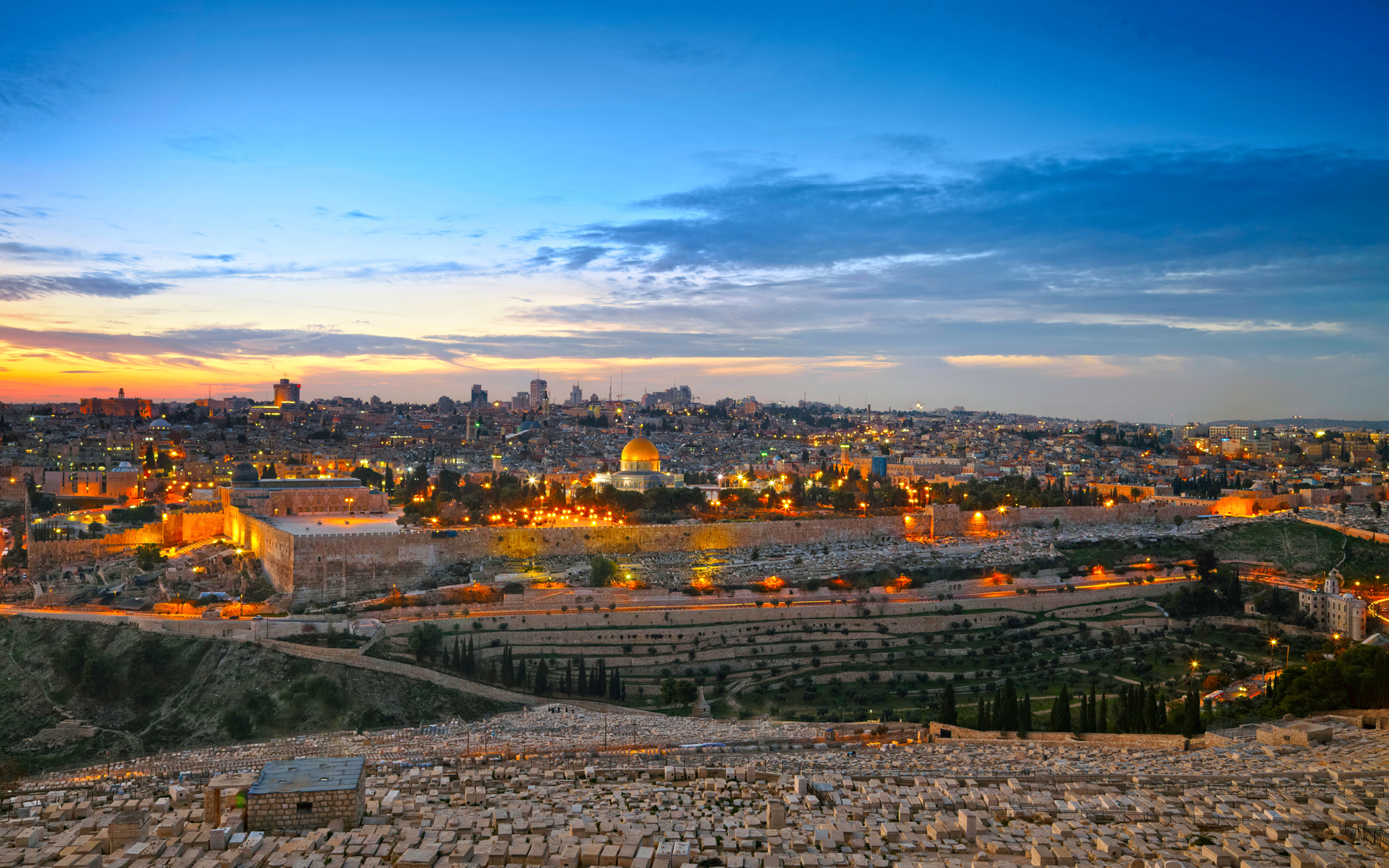 Wallpaper Israel Jerusalem HDri Sky Night Time Cities